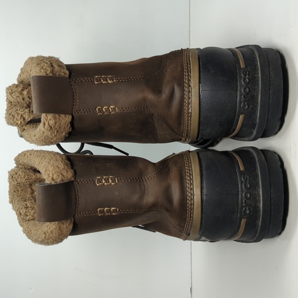 Crocs Allcast II brown and black winter rain Duck Boots men's size 13 - Picture 4 of 16